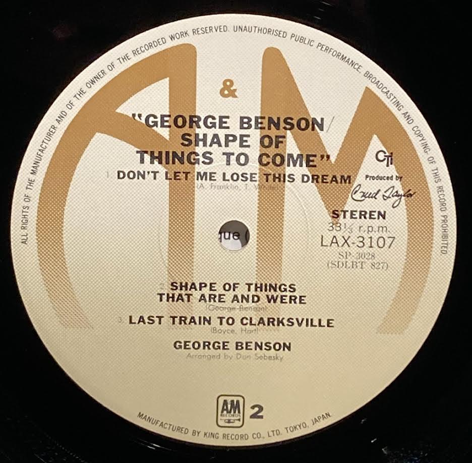 【USED】George Benson – Shape Of Things To Come (1976 Japan Reissue)