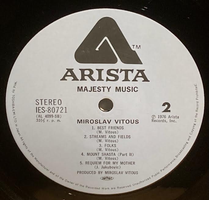 【USED】Miroslav Vitous – Majesty Music (JAPAN PRESS)