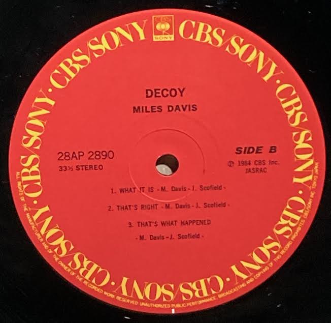 【USED】Miles Davis – Decoy (JPN Press)