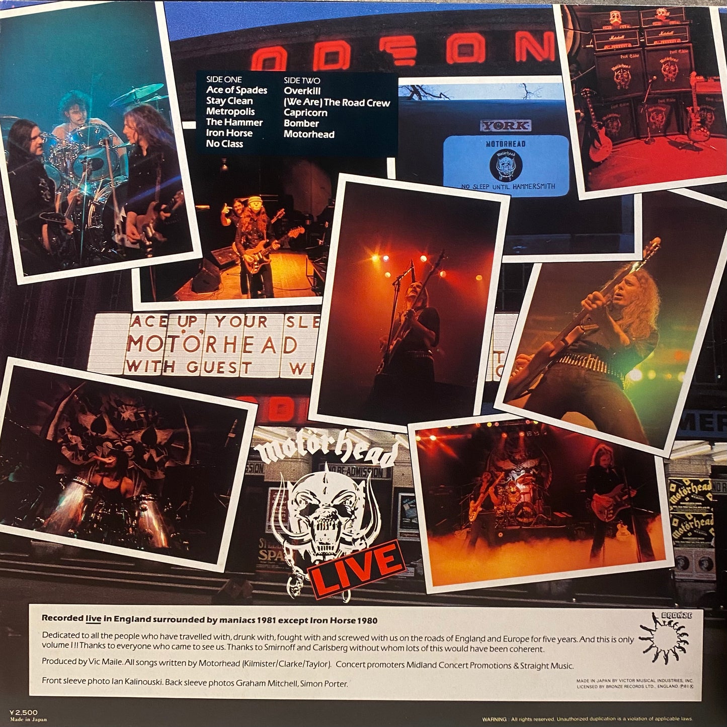 【USED】Motörhead - No Sleep 'til Hammersmith