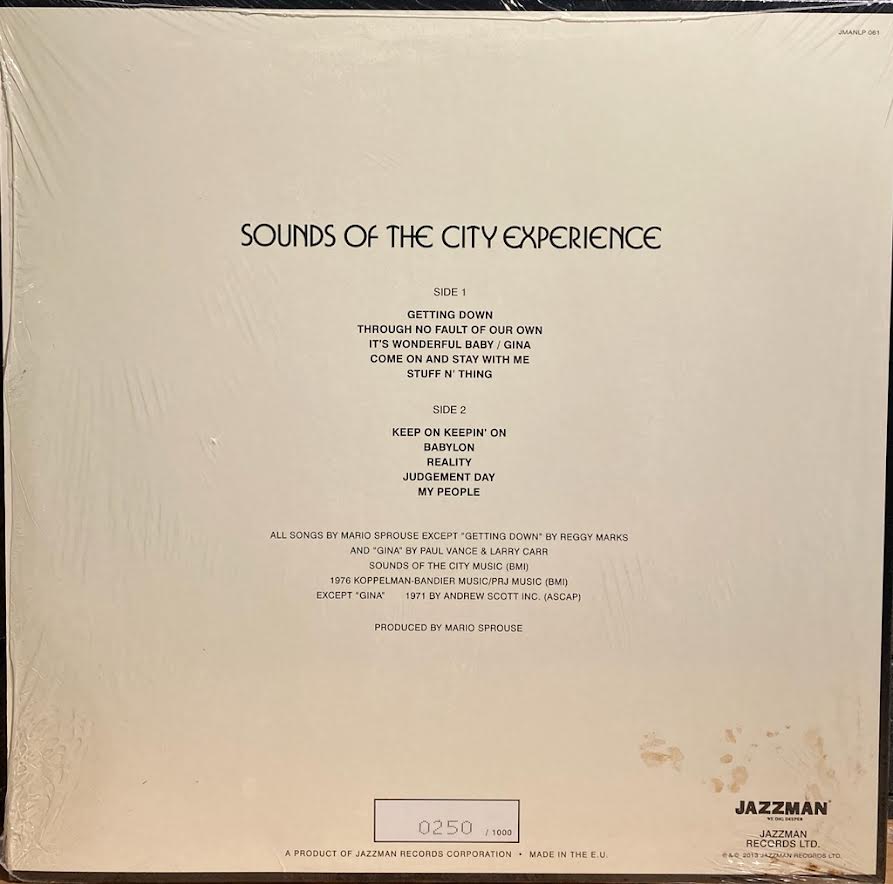 【USED】Sounds Of The City Experience - S.T. (2013 Reissue)