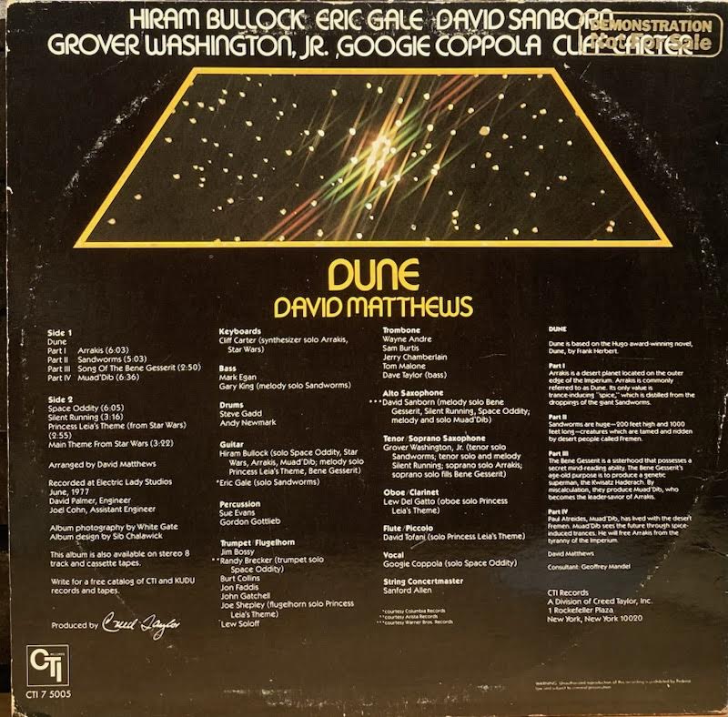 【USED】David Matthews – Dune (Promo)