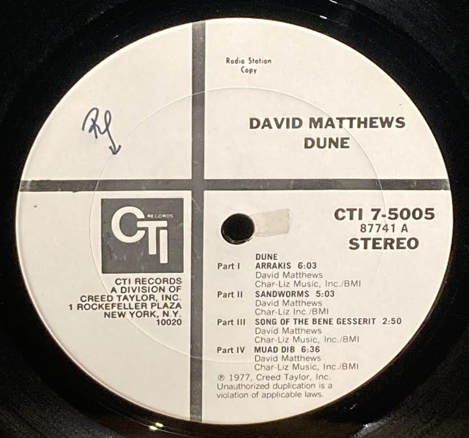 【USED】David Matthews – Dune (Promo)