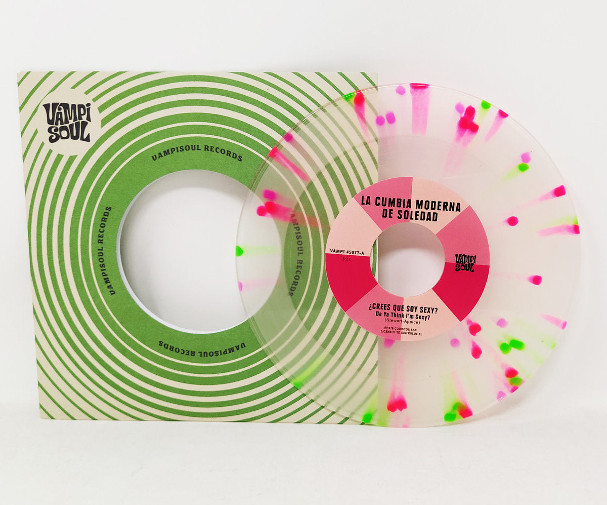 【7"】Cumbia Moderna de Soledad & Machuca Cumbia - Da Ya Think I’m Sexy / Stayin’ Alive (Splatter Color Vinyl)