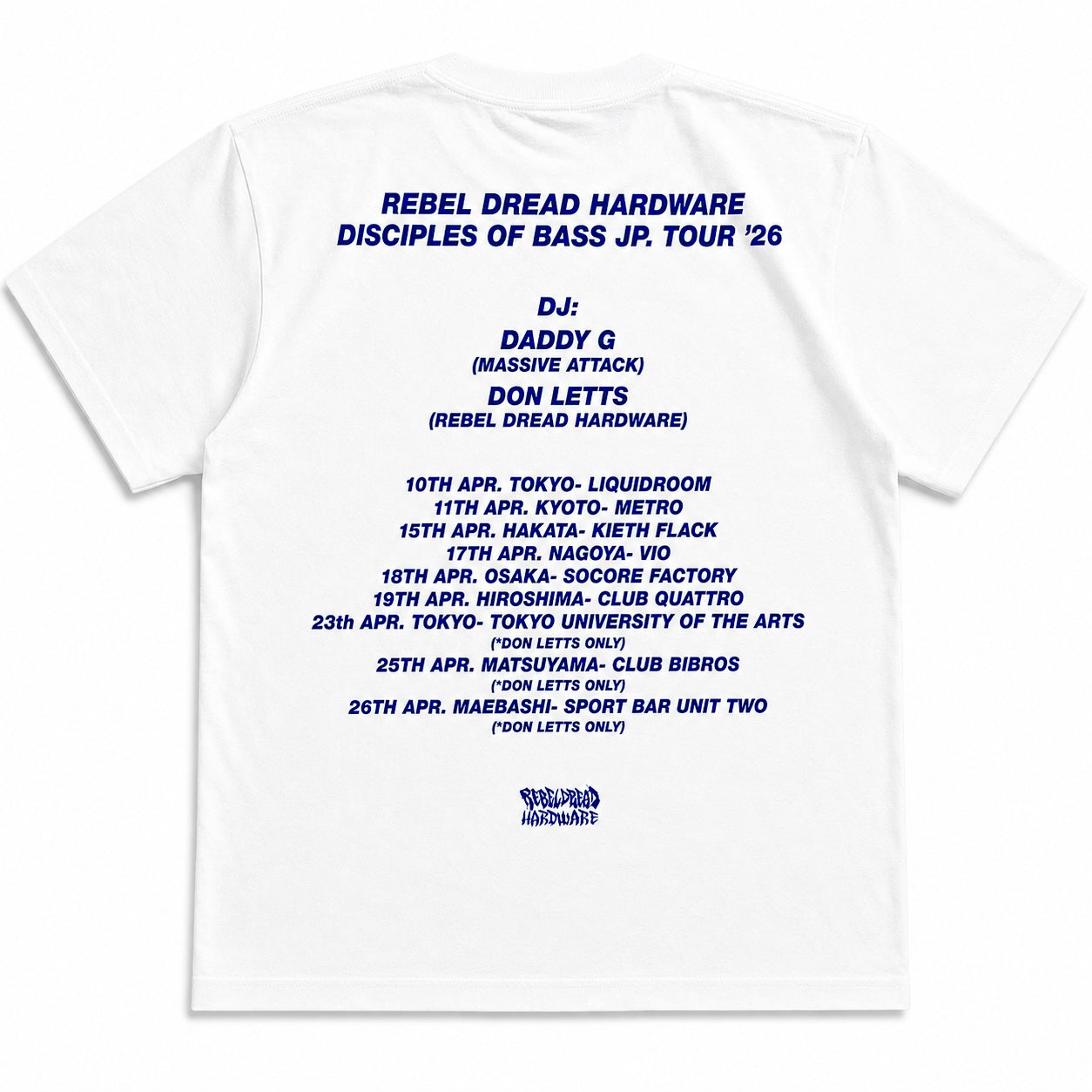 【NEW／限定】 Daddy G x Don  Letts - Disciples Of Bass Tour Tee version.1 ／ホワイト