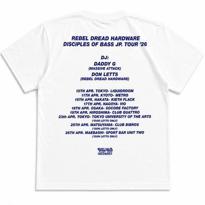 【NEW／限定】 Daddy G x Don  Letts - Disciples Of Bass Tour Tee version.1 ／ホワイト
