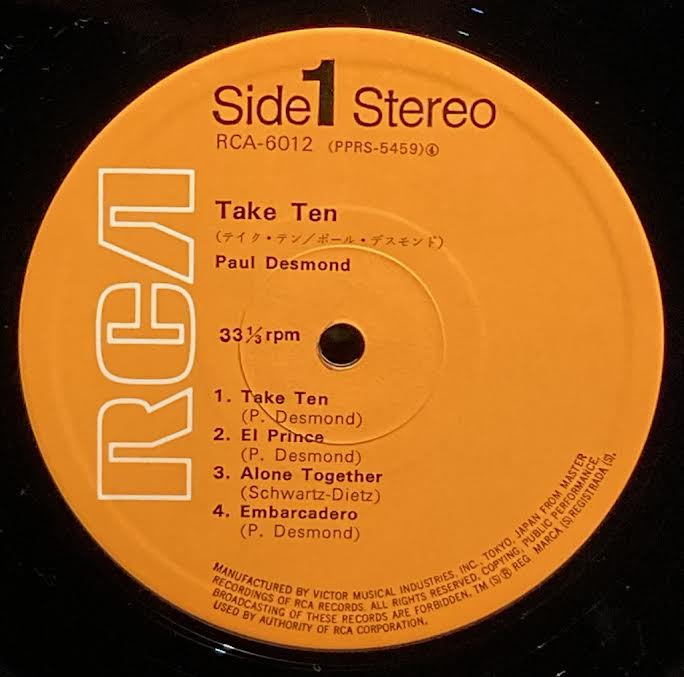 【USED】Paul Desmond – Take Ten (JPN Press)