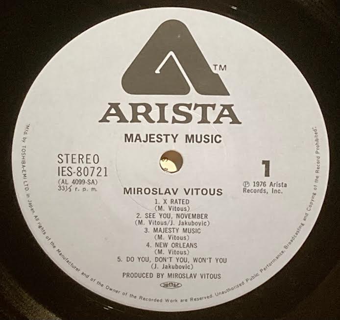 【USED】Miroslav Vitous – Majesty Music (JAPAN PRESS)