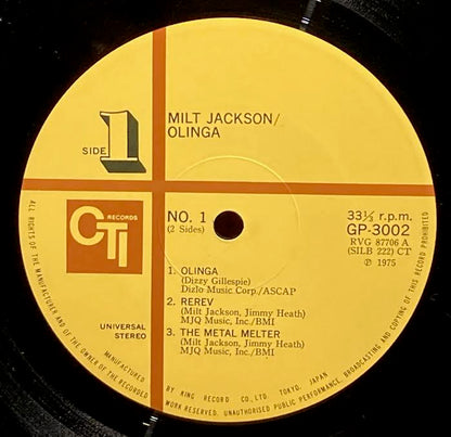 【USED】Milt Jackson – Olinga (JPN Press)