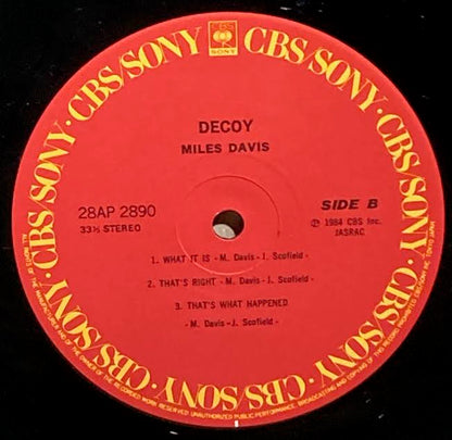 【USED】Miles Davis – Decoy (JPN Press)