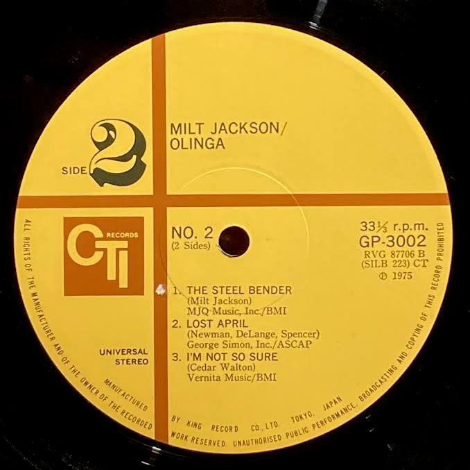【USED】Milt Jackson – Olinga (JPN Press)
