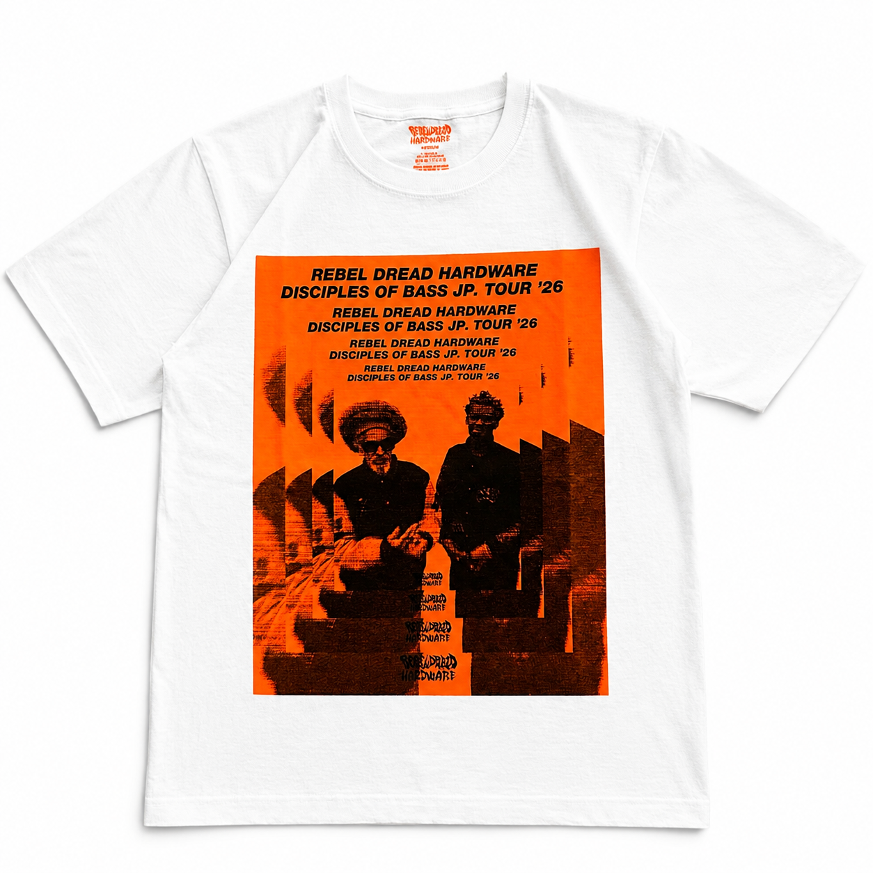 【NEW／限定】 Daddy G x Don  Letts - Disciples Of Bass Tour Tee version.2 ／ホワイト x 蛍光オレンジ