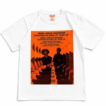 【NEW／限定】 Daddy G x Don  Letts - Disciples Of Bass Tour Tee version.2 ／ホワイト x 蛍光オレンジ