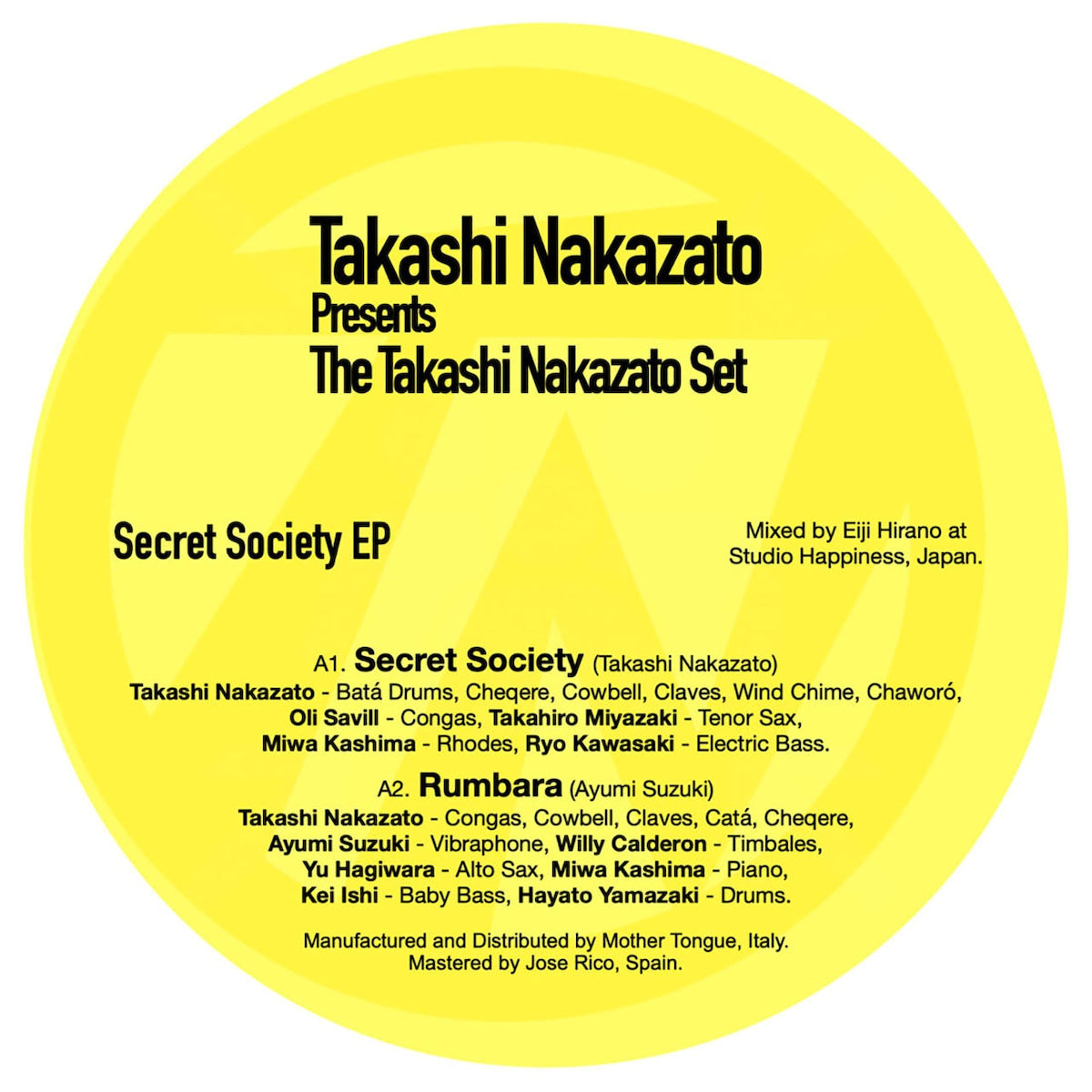 【12”】The Takashi Nakazato Set - Secret Society EP