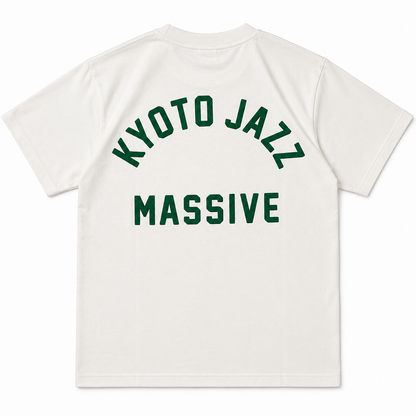【NEW】Kyoto Jazz Massive x JS Kyoto "College Logo" T-Shirt ／バニラホワイト x グリーン