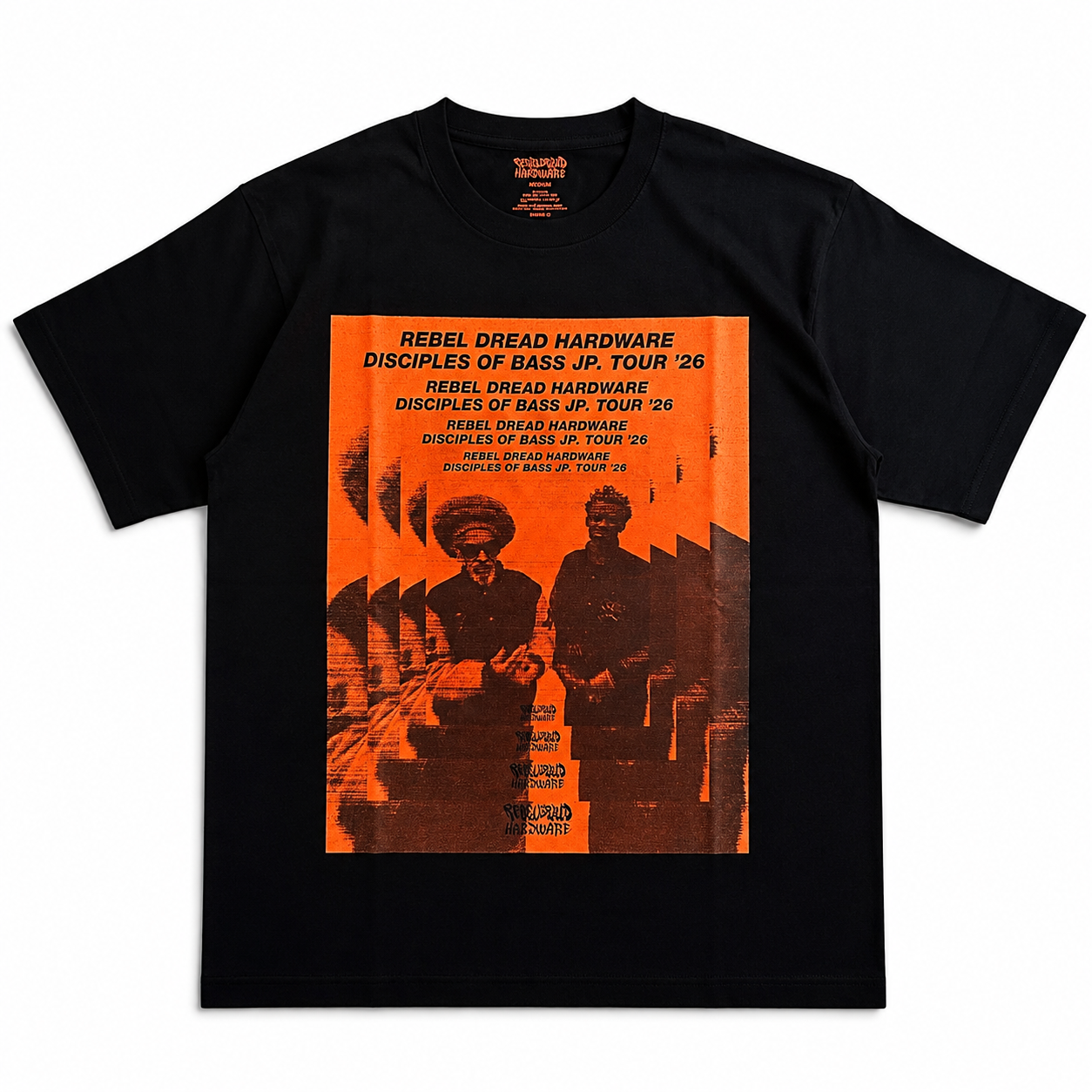 【NEW／限定】 Daddy G x Don  Letts - Disciples Of Bass Tour Tee version.2 ／ブラック x 蛍光オレンジ