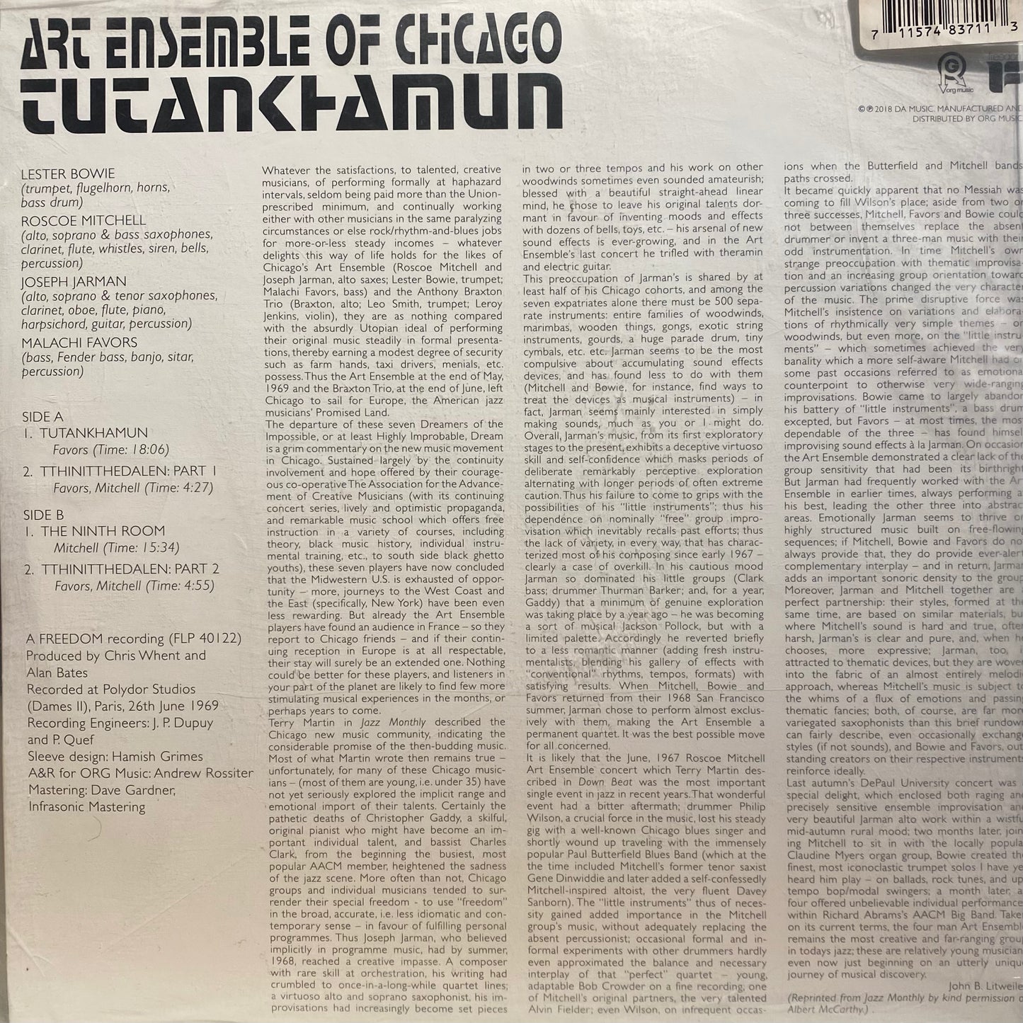 【USED】The Art Ensemble Of Chicago - Tutankhamun