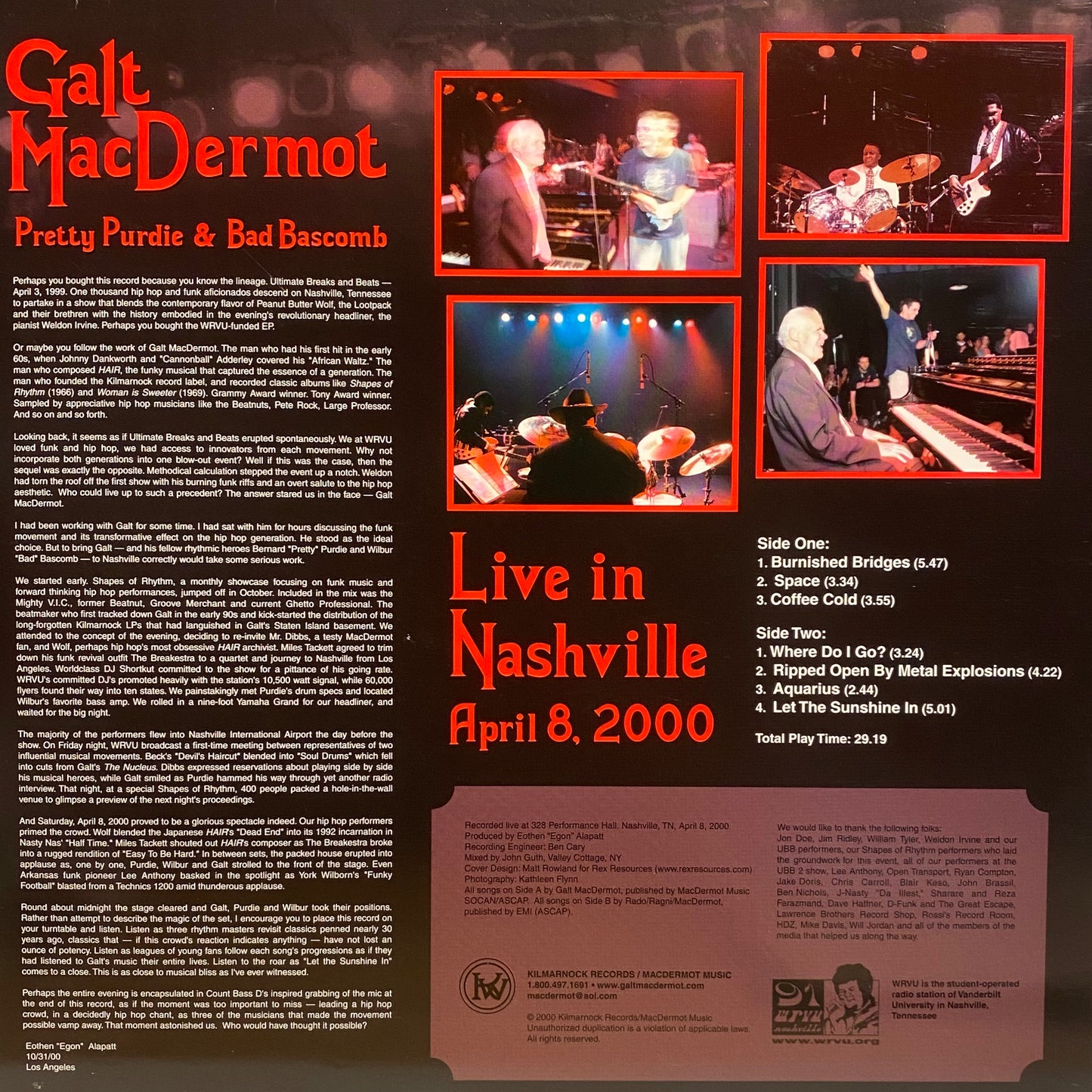 【USED】Galt MacDermot - Live In Nashville