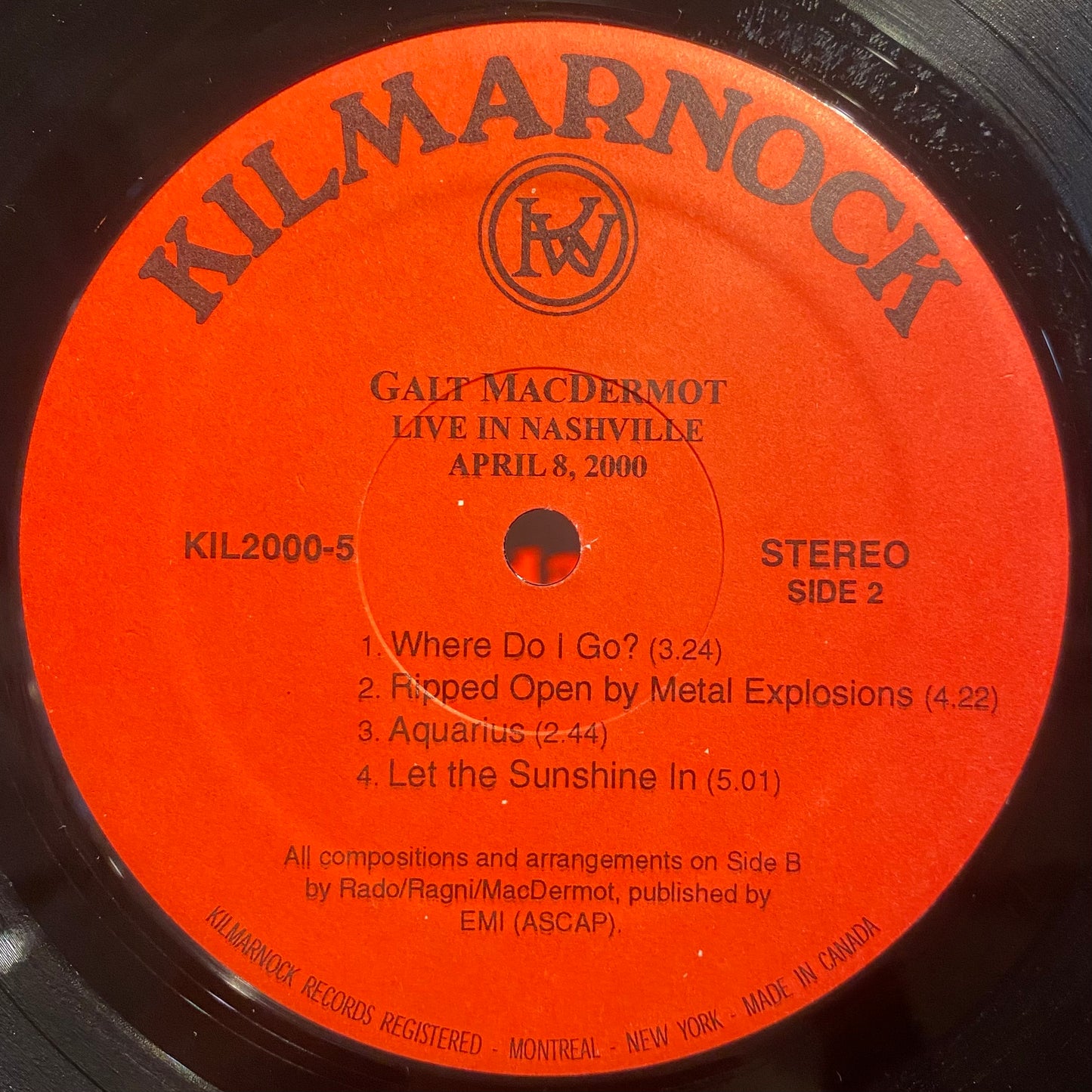 【USED】Galt MacDermot - Live In Nashville