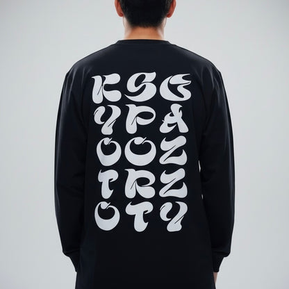 【残りわずか】Jazzy Sport Kyoto "Vertical Logo" ロングスリーブ Tシャツ ／ブラック