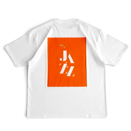 【NEW】Do It Jazz!  "Freedom Jazz Dance" Tシャツ ／ ホワイト x オレンジ