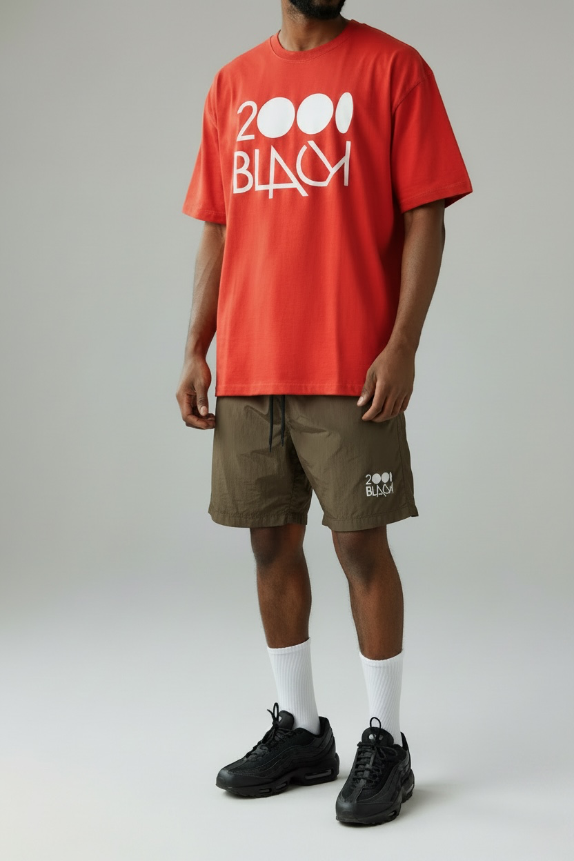【NEW】2000Black x JS Kyoto "In The Heat" ナイロン・ショートパンツ ／オリーブ