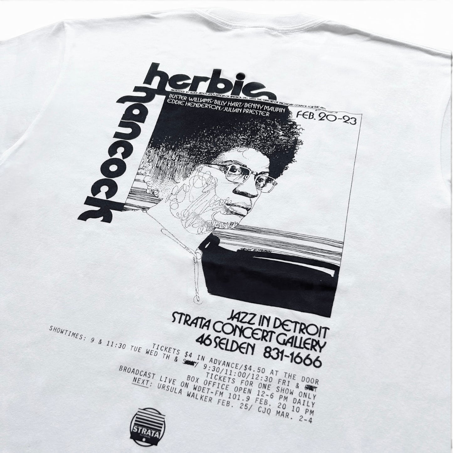 【NEW】Strata Records // Jazzy Sport "Herbie" Tシャツ（ホワイト）