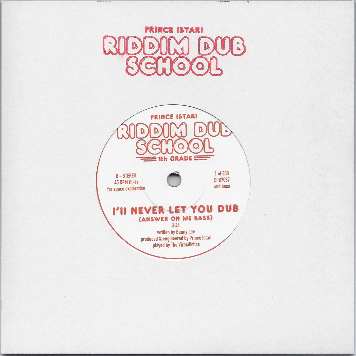 【7"】Prince Istari - Riddim Dub School 1st Grade