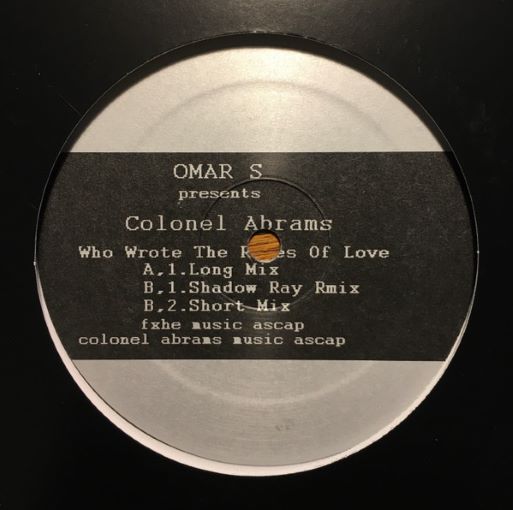 【12"】Omar S Presents Colonel Abrams ‎- Who Wrote The Rules Of Love (Clear Vinyl)
