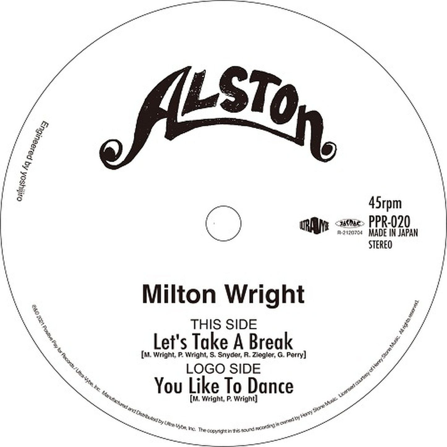 【7"】Milton Wright - Let's Take A Break / You Like To Dance